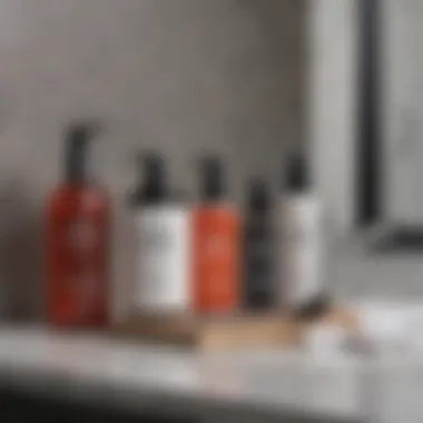 Aftercare products displayed on a bathroom counter