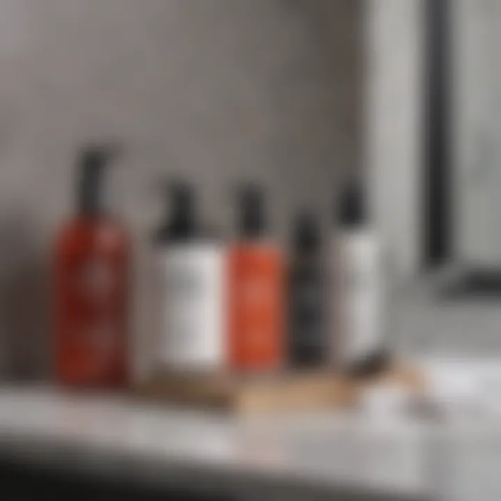 Aftercare products displayed on a bathroom counter