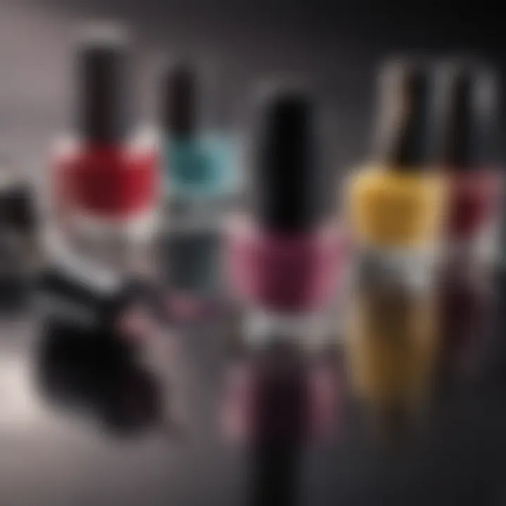 A variety of nail polish colors for stiletto nails