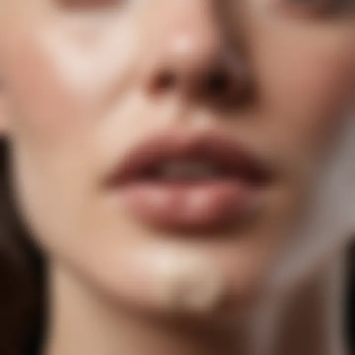 A close-up of CC cream texture on a smooth surface