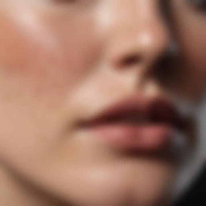 Close-up of skin texture benefiting from dry brushing