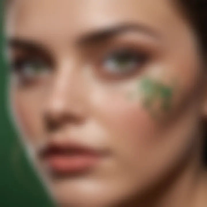 Artistic representation of cultural symbols associated with green eyes