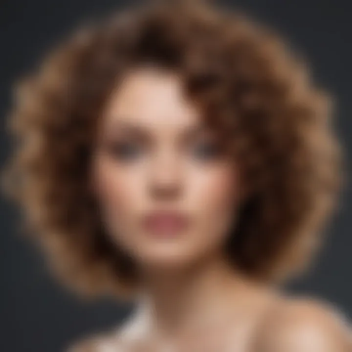 Close-up of curly hair with defined curls and shine