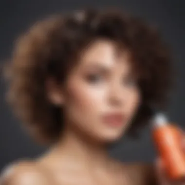 Close-up of hair products tailored for curly hair management