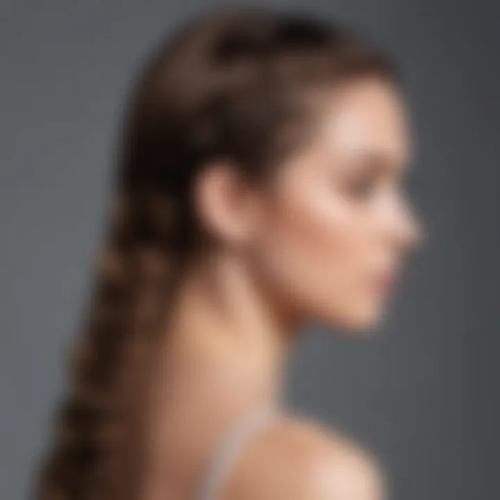 Sleek straight hairstyle with elegant braid integration