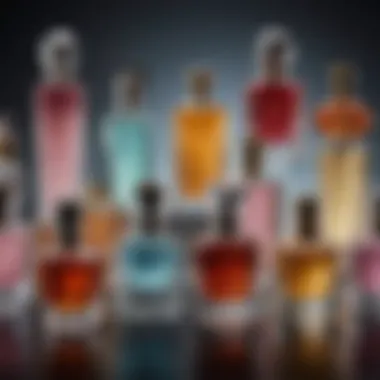 Different perfume bottles representing various types