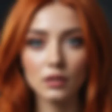 Close-up of Elçin Sangu's vibrant hair