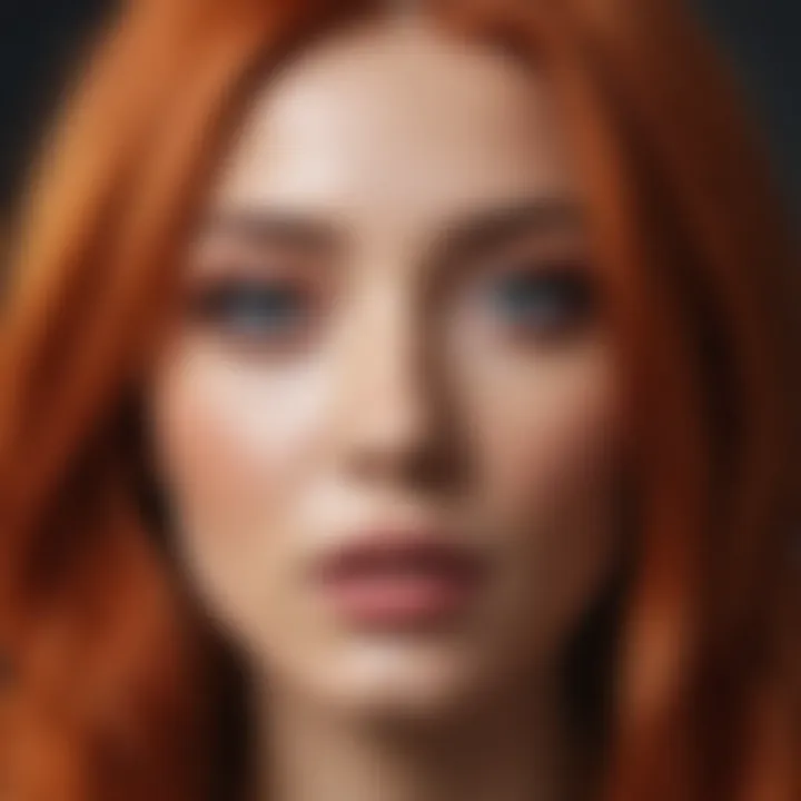 Close-up of Elçin Sangu's vibrant hair