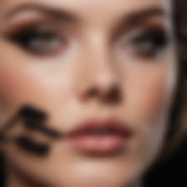 Artistic depiction of various eyeshadow palettes and eyeliner types.