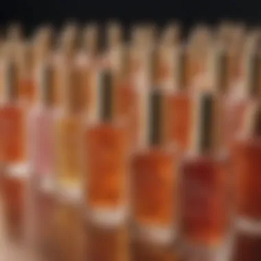 Close-up of Flormar French oje bottles arranged artistically