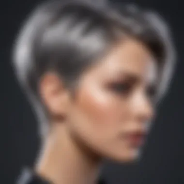 Stylish gray hair in a modern cut