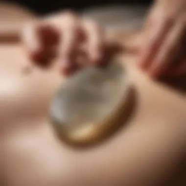 The Natural Elegance of Gua Sha A close-up view of a Gua Sha stone showcasing its smooth texture and natural colors.