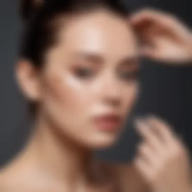 Art of Gua Sha Application An artistic representation of the Gua Sha technique being applied to a facial contour.