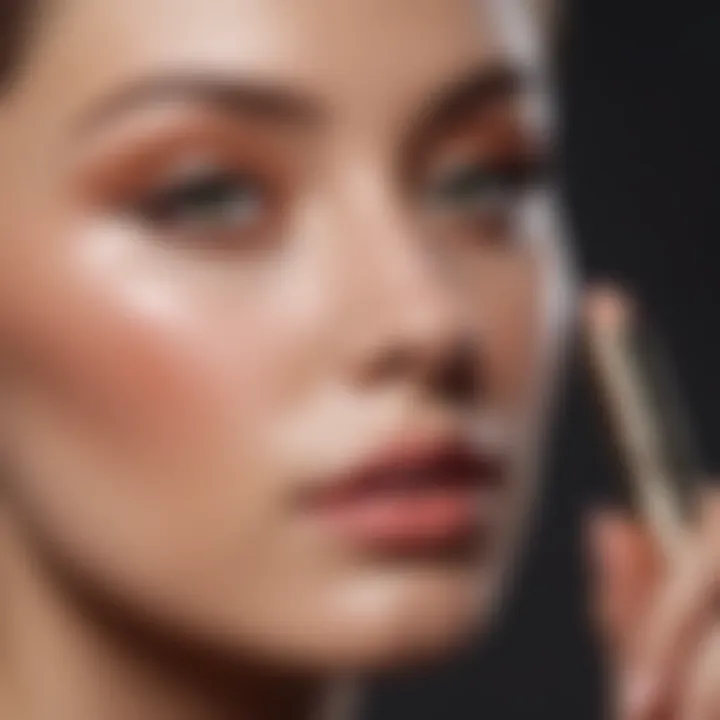 Makeup application using highlighter technique