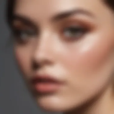 Close-up of a flawless makeup application on a model's face