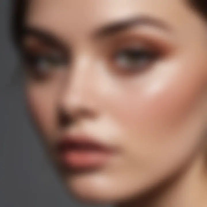 Close-up of a flawless makeup application on a model's face