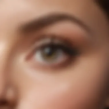 Close-up of eyelash serum application