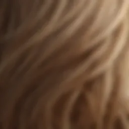 A close-up view of healthy hair strands reflecting light.