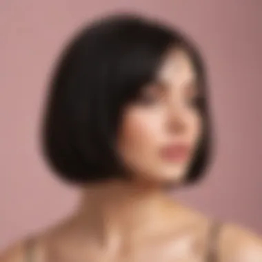 Artistic view of bob hairstyle against a backdrop