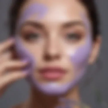 A serene face mask application with lavender oil