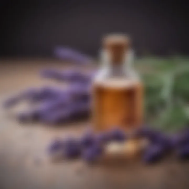 Lavender oil mixed with natural skin care ingredients