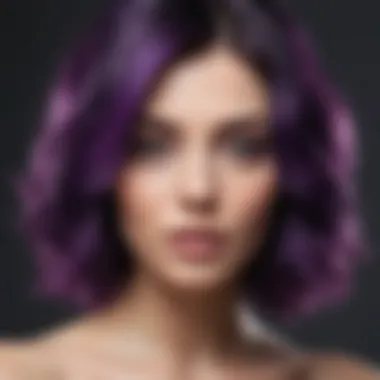 Close-up of hair showing the effects of purple shampoo