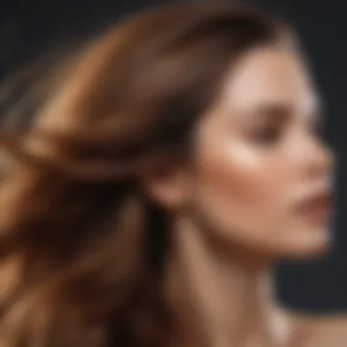 An artistic representation of hair strands nourished by argan oil, illustrating natural shine.