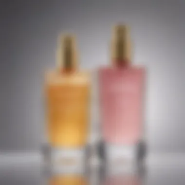 A side-by-side comparison of EDT and EDP bottles, highlighting their distinct features.