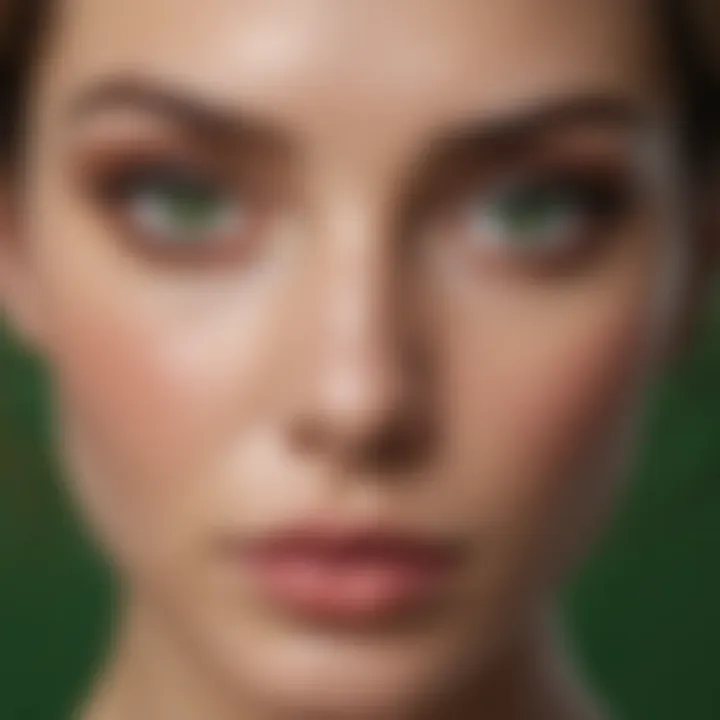 A serene portrait emphasizing the depth of green eyes