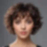 Elegant short curly hairstyle with bangs