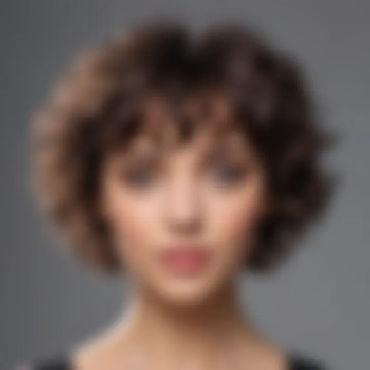 Elegant short curly hairstyle with bangs