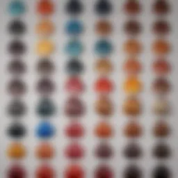 Color palette showcasing various shades for hair dyeing