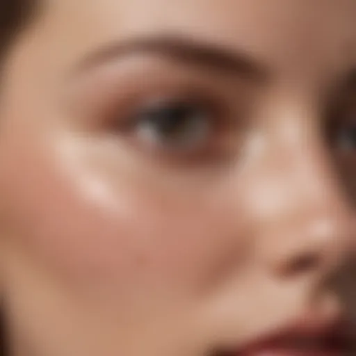 Close-up of facial skin with small blemishes