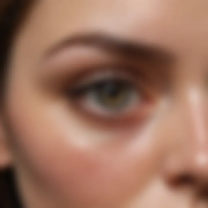 Visual representation of stress impact on the skin around the eyes