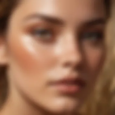 A close-up view of wheat-toned skin reflecting natural light