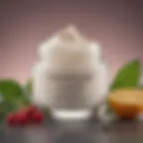 Moisturizing cream jar with fresh ingredients