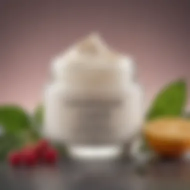 Moisturizing cream jar with fresh ingredients