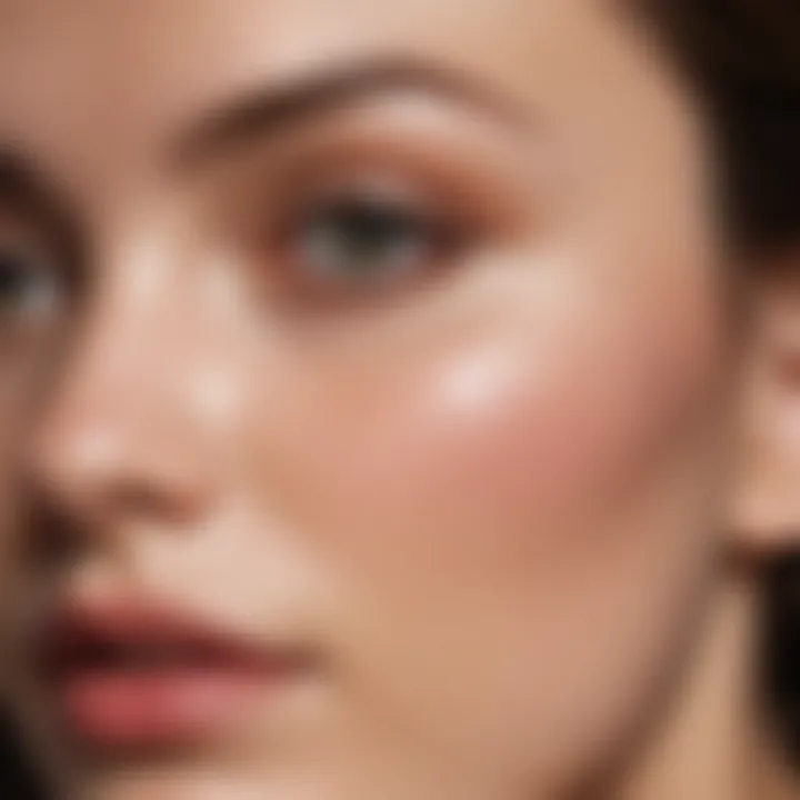 Close-up of smooth skin after applying moisturizer